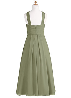 Azazie Kaleigh Junior Pistachio A-Line Pleated Chiffon Dress image7