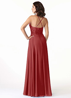 Azazie Sonya Bridesmaid Dresses A-Line V-Neck Lace Lace Floor-Length Dress image5