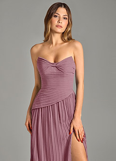 Azazie Becka Final Sale Vintage Mauve A-Line Strapless Chiffon Dress image6
