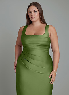 Azazie Agustina Robes de demoiselle d'honneur Robe Sirène en Satin extensible Corset Genévrier image12