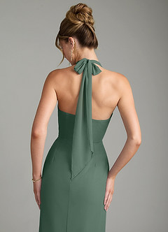 Azazie Arnelle Bridesmaid Dresses Eucalyptus Sheath Pleated Chiffon Dress image6