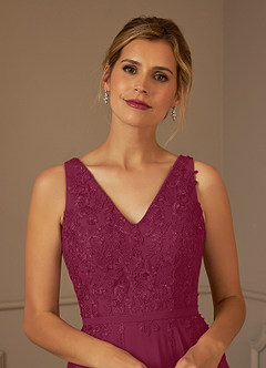Azazie Joules Mother of the Bride Dresses Mulberry A-Line Sequins Chiffon Dress image6
