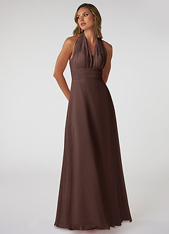 Azazie Fifi Bridesmaid Dresses Ganache A-Line Strapless Chiffon Convertible Dress image6