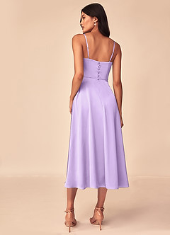 Azazie Dottie Bridesmaid Dresses Lilac A-Line Stretch Satin Dress image2