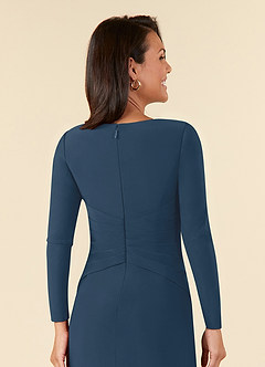 Azazie Natalya Mother of the Bride Dresses Neptune A-Line Pleated Luxe Knit Dress image6