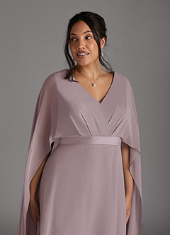 Azazie Isa Mother of the Bride Dresses Dusk A-Line V-Neck Pleated Chiffon Dress image11