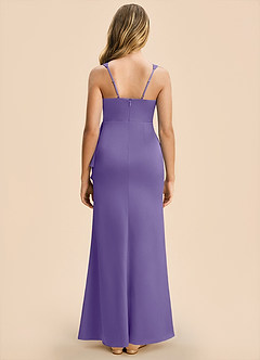 Azazie Adrienne Junior Tahiti Sheath Pleated Stretch Satin Dress image2