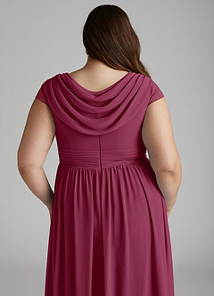 Azazie Organa Bridesmaid Dresses Mulberry A-Line Pleated Chiffon Dress image12