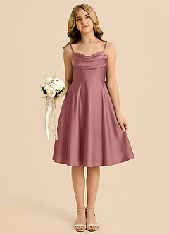 Azazie Bear Junior Amethyst A-Line Sweetheart Neckline Stretch Satin Dress image6