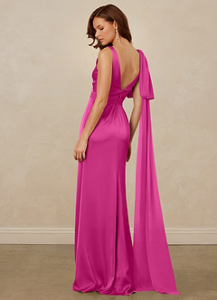 Christian Siriano Bridal for Azazie 1011 Robes de demoiselle d'honneur Robe Sirène en Satin extensible Arc Fuchsia image9