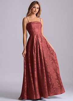 Azazie Lucienne Robes de demoiselle d'honneur Robe Trapèze en Blumen-Burnout Bustier Terracotta image6
