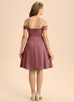 Azazie Anselie Junior Klä av A-Line i Stretch Satin Plisserad image2