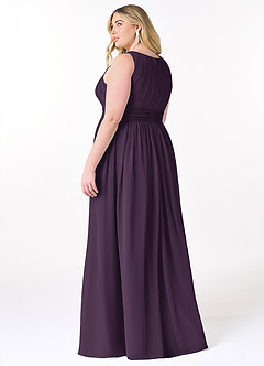 Azazie Harper Bridesmaid Dresses Plum A-Line Pleated Chiffon Dress image7