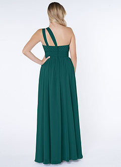 Azazie Molly Final Sale Dusty Blue A-Line One Shoulder Chiffon Dress image2