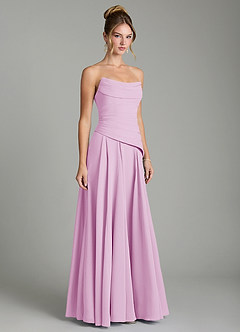 Azazie Gabriela Bridesmaid Dresses Candy Pink A-Line Corset Chiffon Dress image5