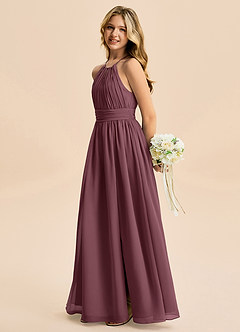 Azazie Noelle Junior Sangria A-Line Pleated Chiffon Dress image3