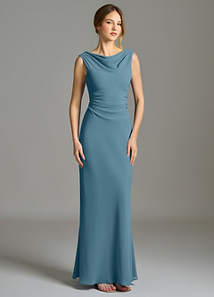 Azazie Kieryn Jurken voor bruidsmeisjes Jurk van Chiffon met Zeemeermin Geplooid Bermuda image5