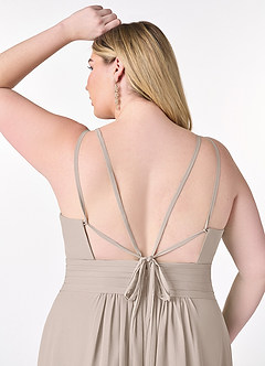 Azazie Farren Bridesmaid Dresses Frost A-Line Pleated Chiffon Convertible Dress image16