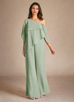 Azazie Halima vestidos de madre de la novia Vestido de Salvia Polvorienta de Gasa de Mono/Traje de pantalón con Corte Lateral image4