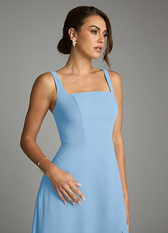 Azazie Debra Bridesmaid Dresses Powder Blue A-Line with Pockets Chiffon Convertible Dress image3