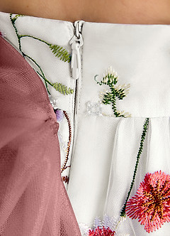 Azazie Peppa Flower Girl Dresses Ivory Desert Rose A-Line Sweetheart Neckline Tulle Dress image7