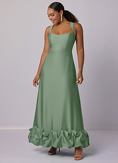 Barbie ♥ Azazie Slutrea Klänning av A-Line i Stretch Satin med fickor Bermuda image8