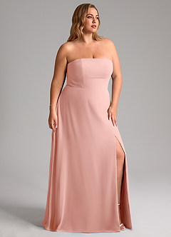Azazie Wren Bridesmaid Dresses Rosette A-Line Side Slit Chiffon Convertible Dress image12