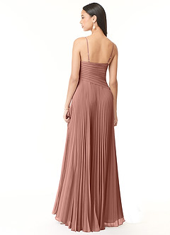 Azazie Vini Bridesmaid Dresses Cedar Rose A-Line V-Neck Pleated Chiffon Dress image2