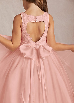 Azazie Calla Flower Girl Dresses Rosette Ball-Gown Lace Tulle Dress image4