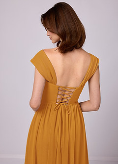 Barbie ♥ Azazie Bridesmaid Dresses Butterscotch A-Line Corset Chiffon Dress image7