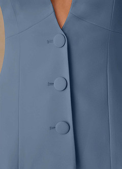 front Elara Dusty Blue Extreme-Plunge Refined Weave 2-Piece Suit