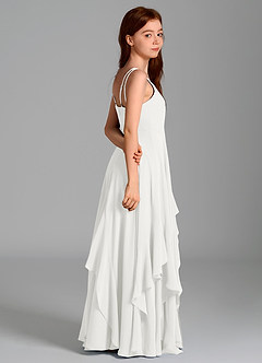 Azazie Karan Junior Vestido de Blanco de Gasa de Corte en A image6