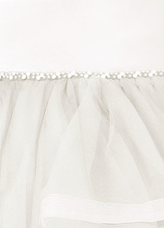 Azazie Sofia Flower Girl Dresses Ivory A-Line Beaded Tulle Dress image4