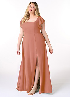 Azazie Bondi Bridesmaid Dresses MAI TAI A-Line Ruffled Chiffon Dress image9