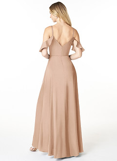 Azazie Andie Schlussverkauf A-Linie Gestreift Stretch-Satin Kleid Agave image3