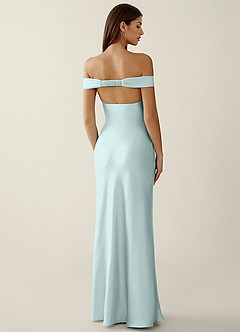 Gwendonme Mist Satin Crystal Linen Prom Dress image4