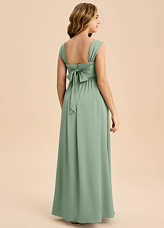 Azazie Hattie Junior Linia A Pofałdowany Satyna elastyczna Długość podłogi Młodsza druhna Sukienka image7