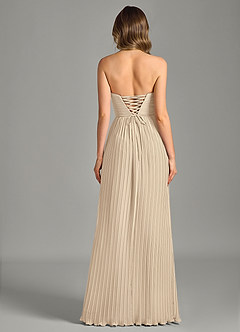 Azazie Becka Final Sale Champagne A-Line Strapless Chiffon Dress image2