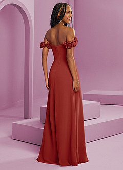 Barbie ♥ Azazie Bridesmaid Dresses Terracotta A-Line Off the Shoulder Chiffon Convertible Dress image9