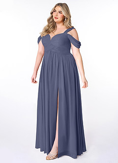 Azazie Lianne Bridesmaid Dresses Stormy A-Line Off the Shoulder Chiffon Dress image9