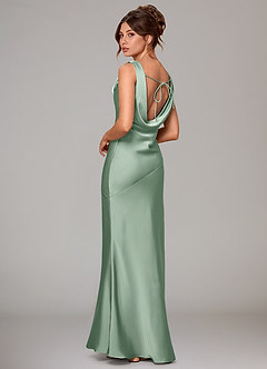 Azazie Rylina Robes de demoiselle d'honneur Robe Sirène en Satin extensible Agave image4