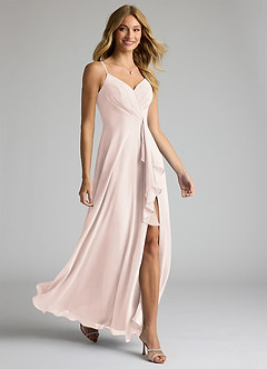 Azazie Akita Bridesmaid Dresses Rose Petal A-Line Chiffon Dress image2