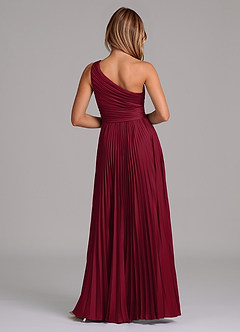 Azazie Lyrica Bridesmaid Dresses Burgundy A-Line One Shoulder Stretch Satin Dress image8