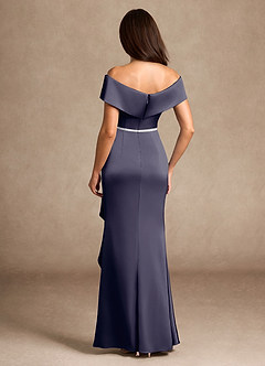 Azazie Dareia Moeder van de bruid jurken Zeemeermin Jurk van Stretch Satijn Off the Shoulder Stormachtig image5