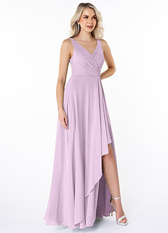 Azazie Calvi Jurken voor bruidsmeisjes Jurk van Chiffon met A-Lijn Ruches Frosted Lila image3
