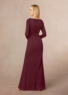 Azazie Risa Abiti per la Madre della Sposa Abito Sirena in Maglia con Scollo a V a Pieghe Cabernet image3