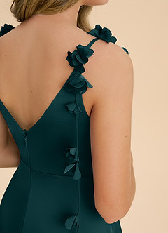 Azazie Gumdrop Junior Vestido de Pino de Satén Elástico de Imperio con Plisado image6