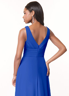 Azazie Julianna Bridesmaid Dresses Royal Blue A-Line Chiffon Dress image4