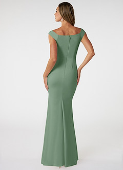 Azazie Nicolina Bridesmaid Dresses Matcha Mermaid Square Neckline Stretch Crepe Dress image2