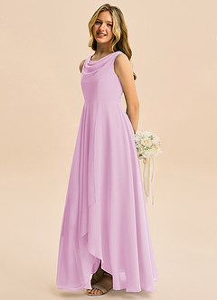 Azazie Mannie Junior A-Linie Plissee Chiffon Kleid Bonbonrosa image4